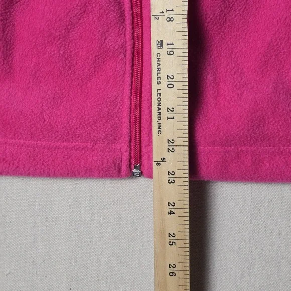 Columbia Fleece Jacket Women's L Pink Zip-Up Winter Warm Embroidered Logo Cozy - Picture 5 of 9